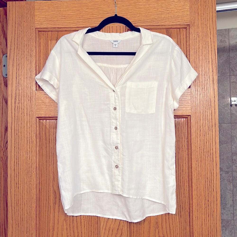 White Button Down Shirt with Pocket